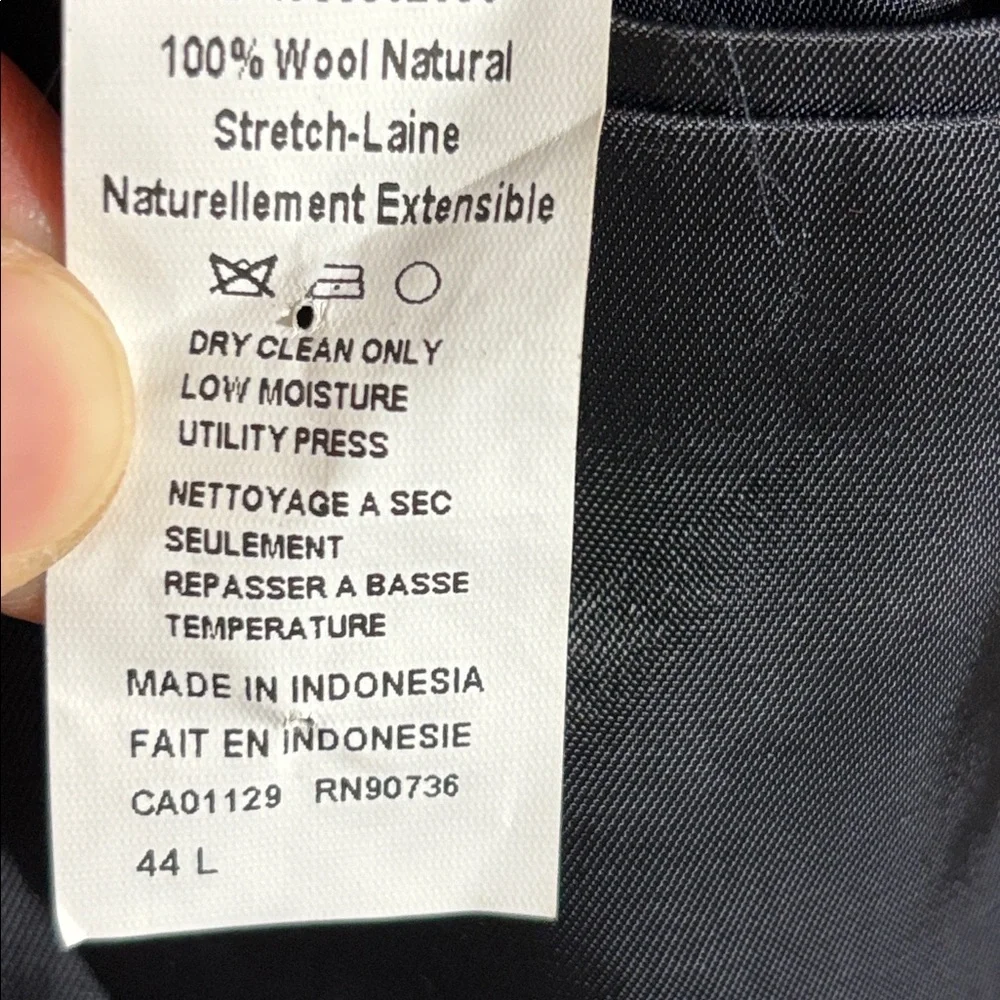 CALVIN KLEIN Blue double breasted 100% wool blazer natural stretch size 44L